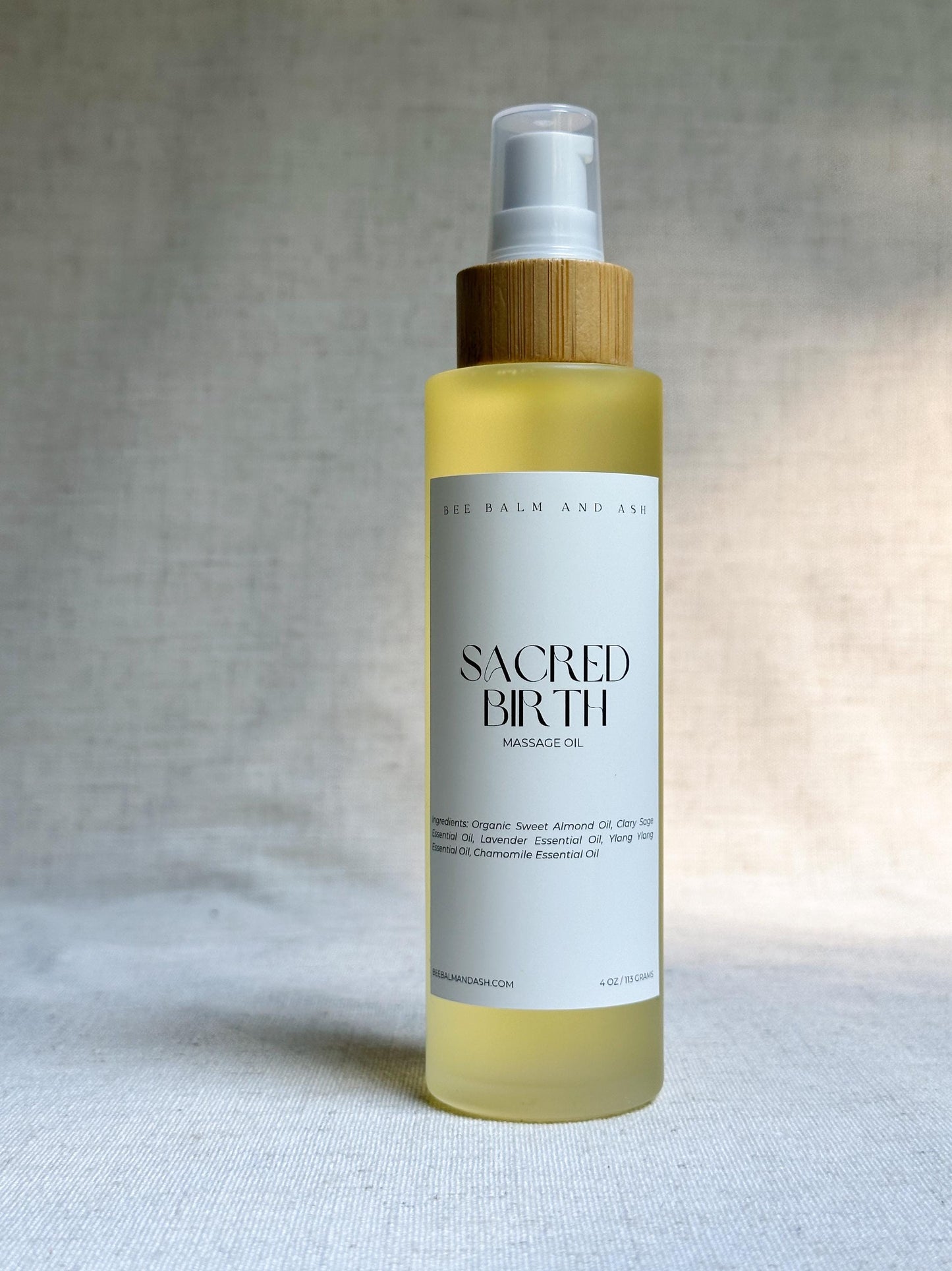 Sacred Birth // Natural Labor Massage Oil for Unmedicated, Home Birth & Postpartum Recovery, Womb Healing during Fourth Trimester