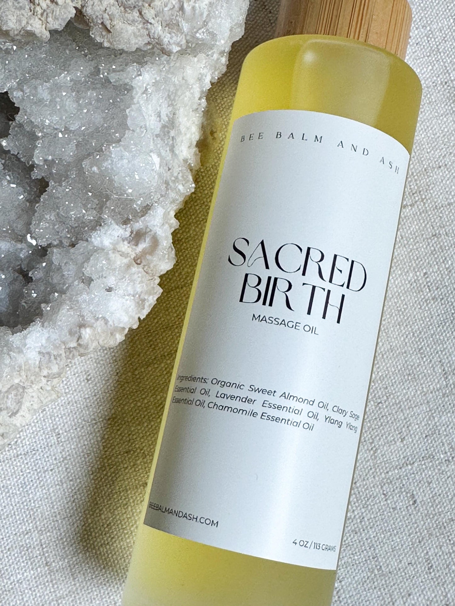 Sacred Birth // Natural Labor Massage Oil for Unmedicated, Home Birth & Postpartum Recovery, Womb Healing during Fourth Trimester