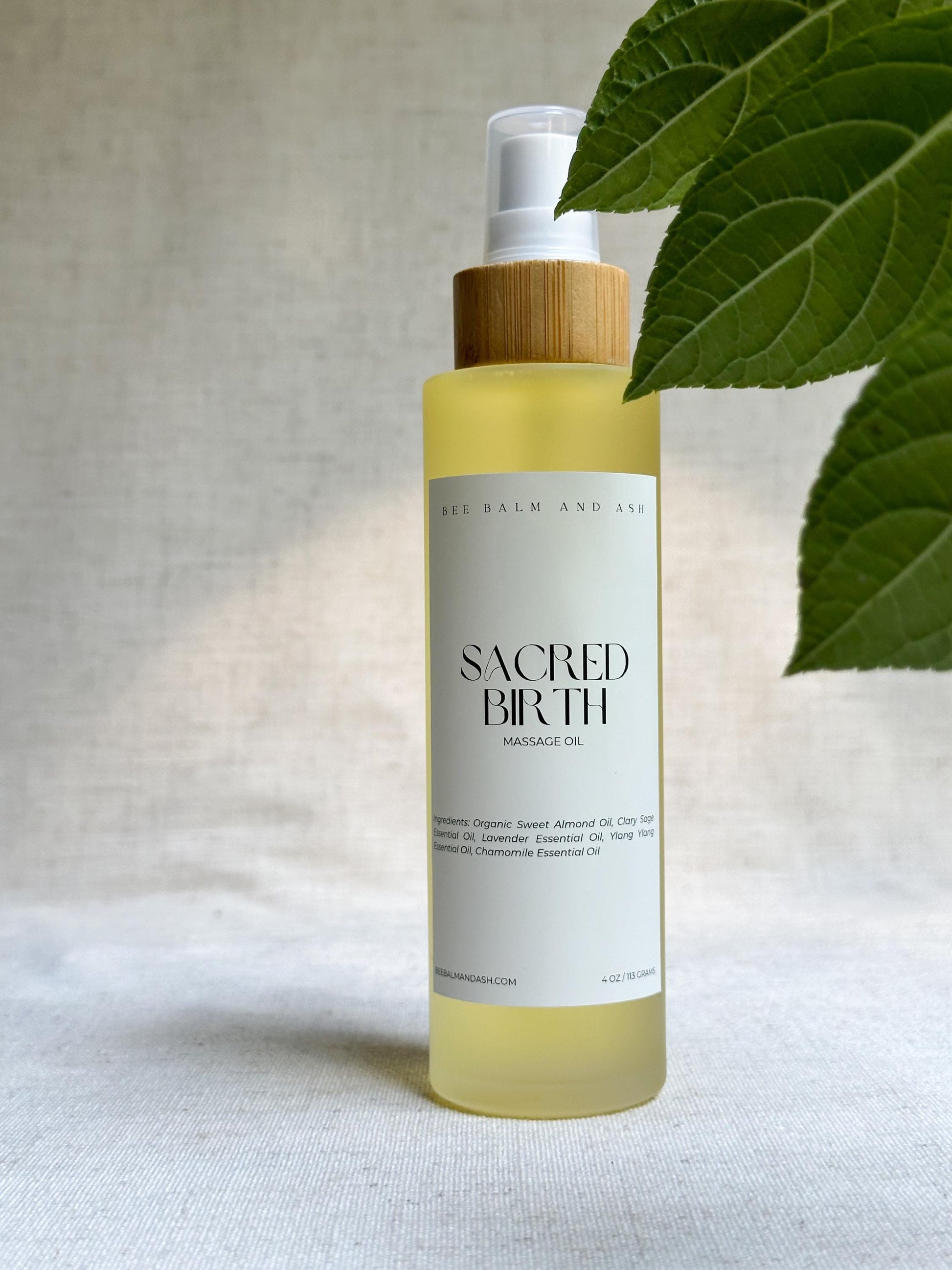Sacred Birth // Natural Labor Massage Oil for Unmedicated, Home Birth & Postpartum Recovery, Womb Healing during Fourth Trimester