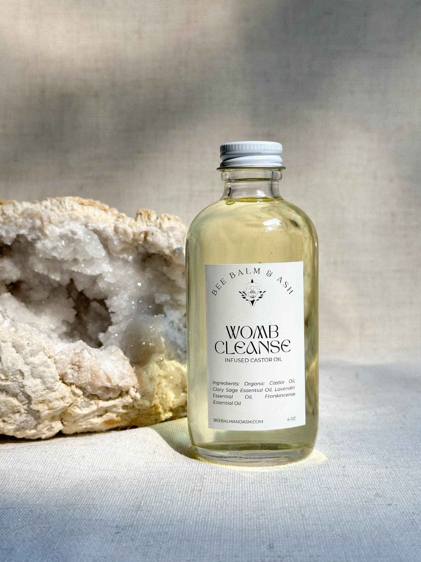Womb Cleanse // Castor Oil Infused with Essential Oils for Reproductive System Detox Support, Circulation Boost | Organic