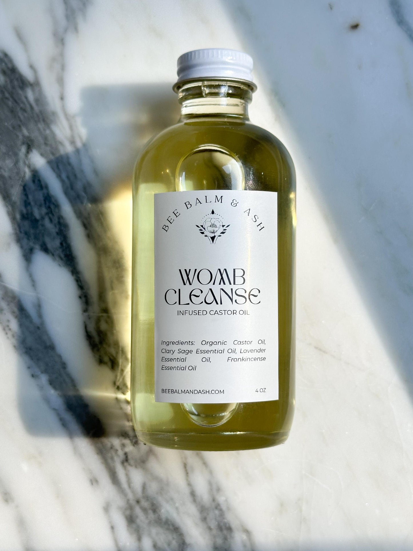 Womb Cleanse // Castor Oil Infused with Essential Oils for Reproductive System Detox Support, Circulation Boost | Organic