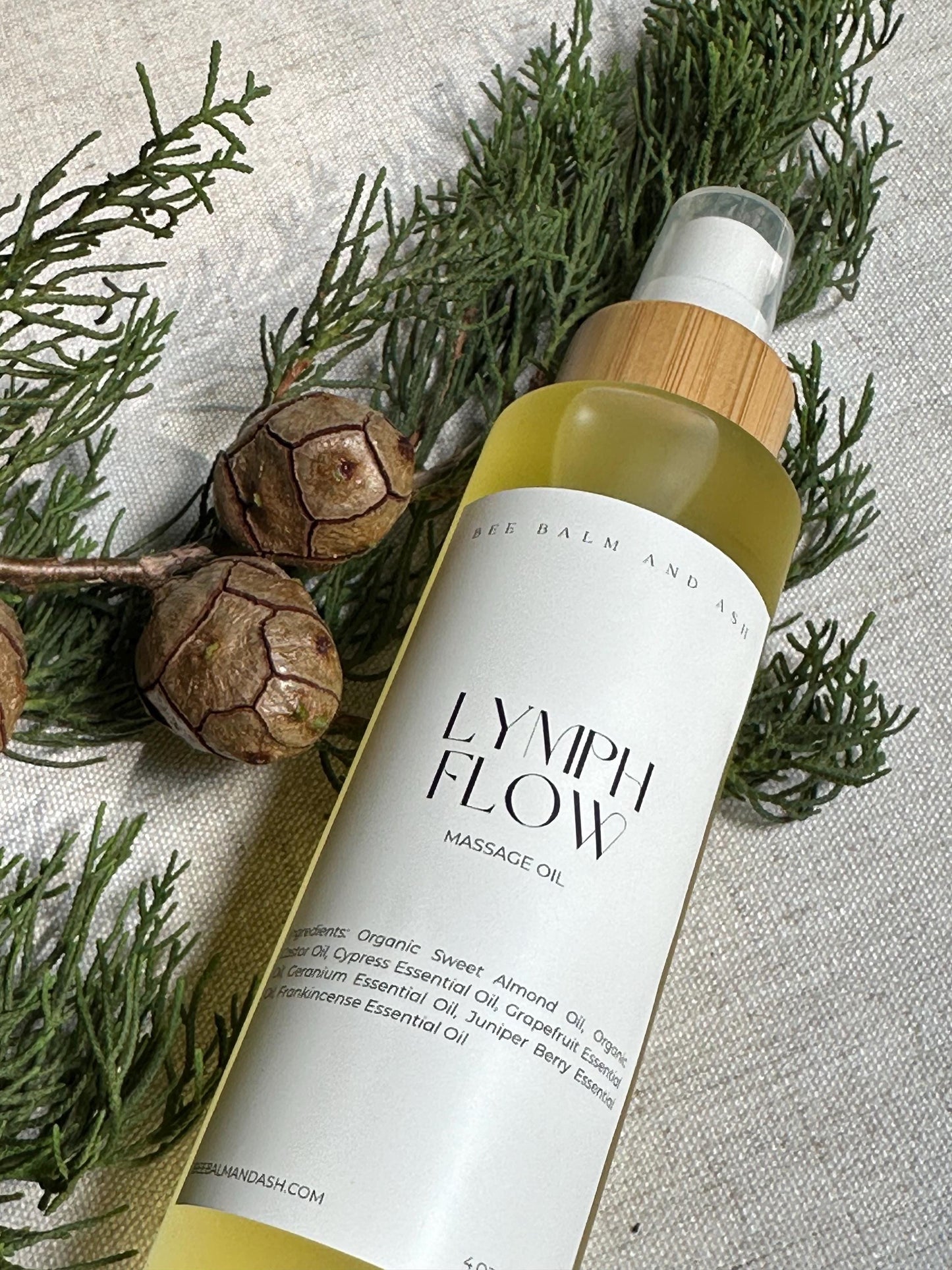 Lymph Flow // Massage Oil for Lymphatic System Support, Myofascial Release, and Dry Brushing with Essential Oils | Organic