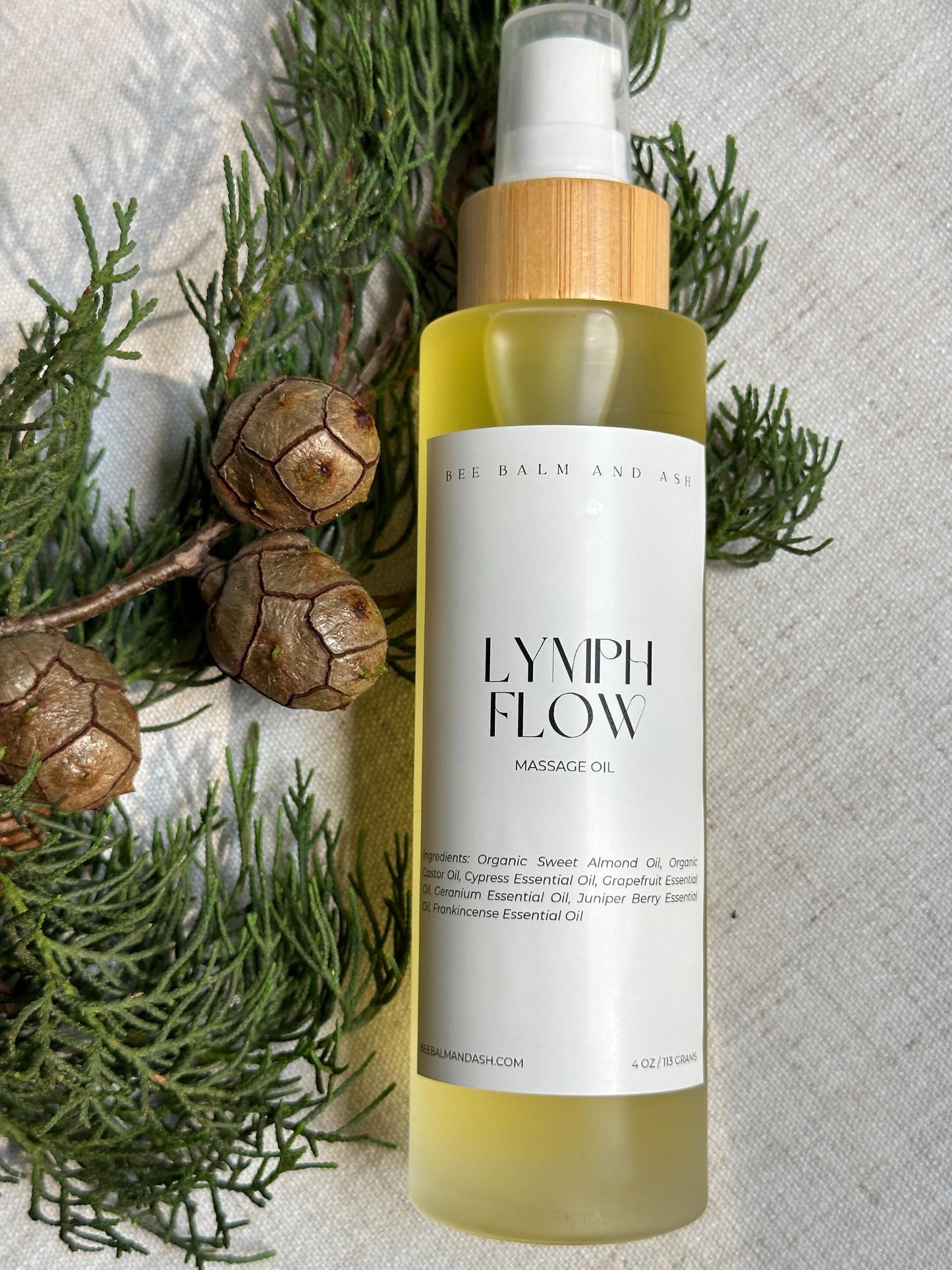 Lymph Flow // Massage Oil for Lymphatic System Support, Myofascial Release, and Dry Brushing with Essential Oils | Organic