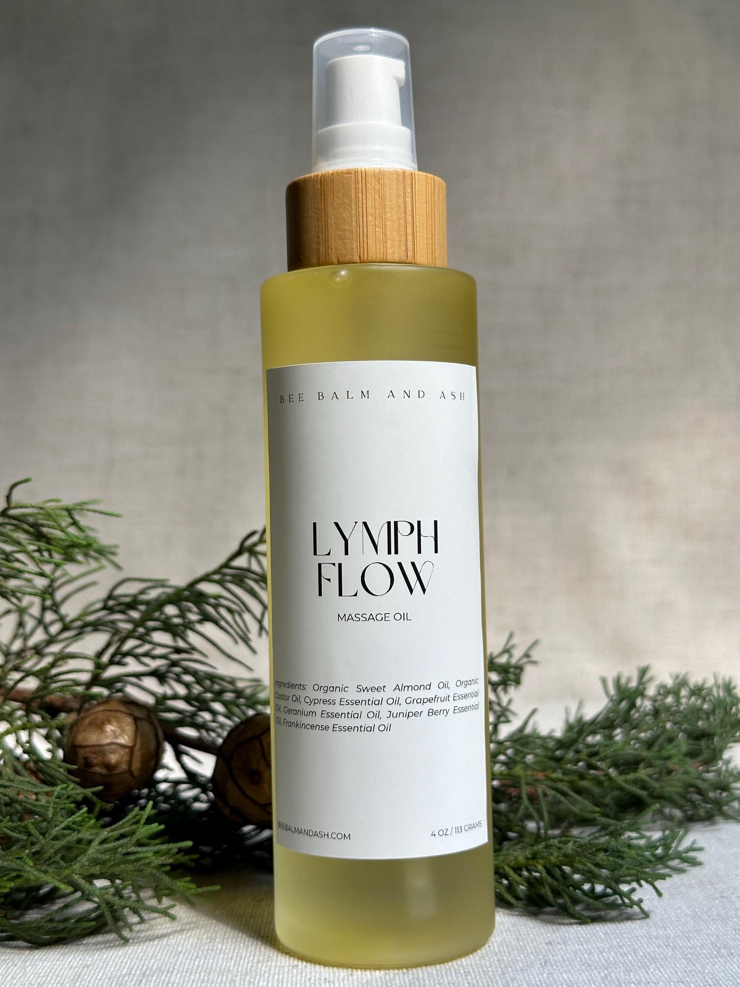 Lymph Flow // Massage Oil for Lymphatic System Support, Myofascial Release, and Dry Brushing with Essential Oils | Organic