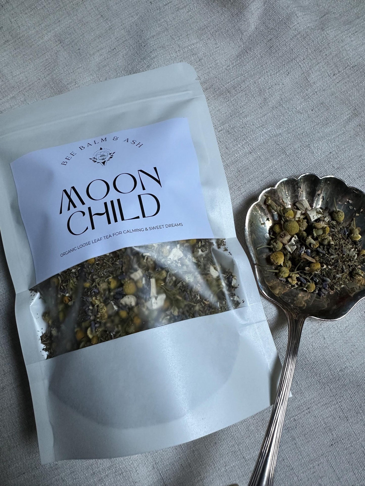 Moon Child // Organic Loose Leaf Herbal Tea for Kids | Calming, Sleep Support Caffeine-Free Relaxation Blend with Lemon Balm & Spearmint