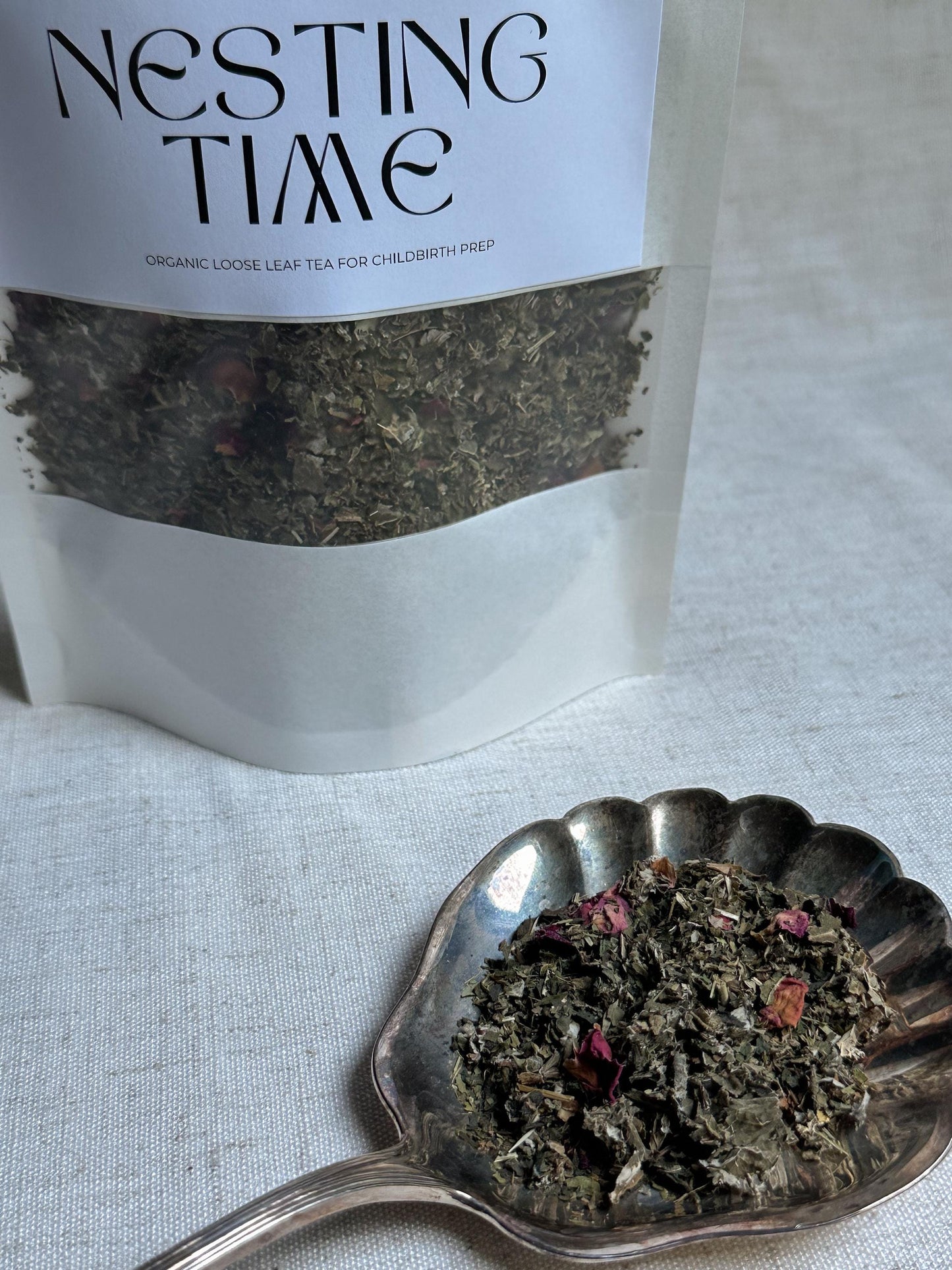 Nesting Time // Organic Loose Leaf Tea for Labor Prep, Caffeine-Free Herbal Pregnancy Tea for Natural Childbirth Support