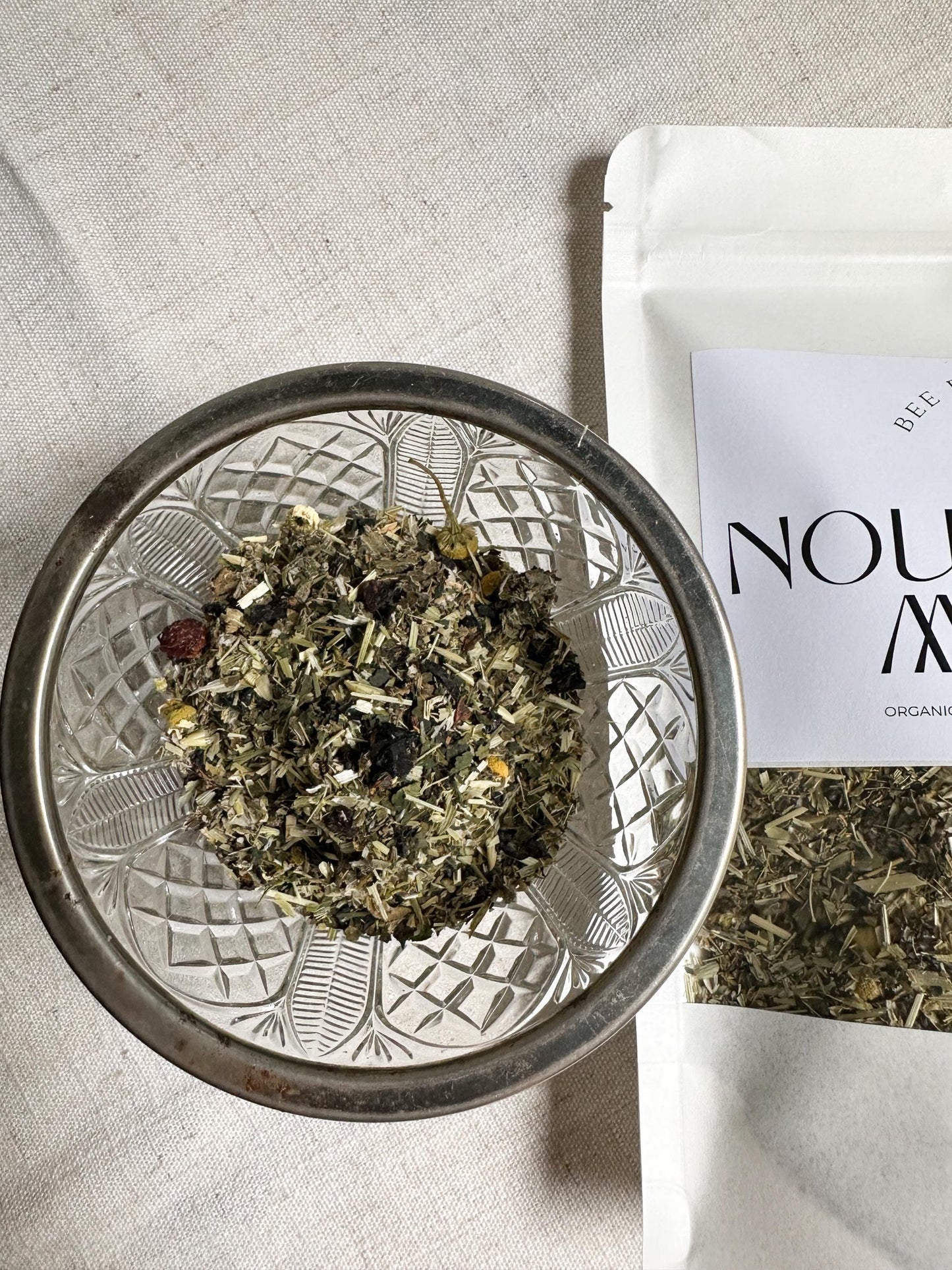 Nourished Mama // NORA Pregnancy Organic Loose Leaf Herbal Tea Blend for 2nd & 3rd Trimester, Caffeine-Free, Supports Energy, Replenishment