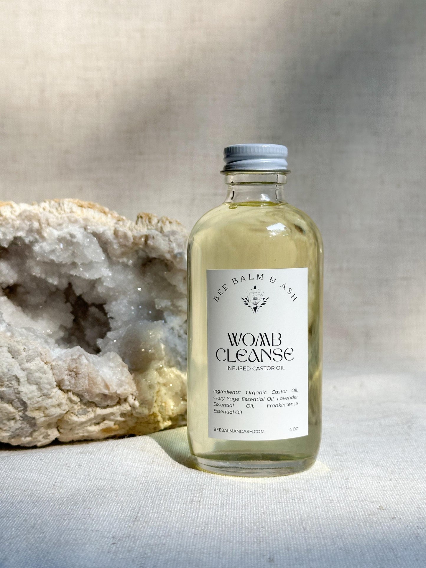Womb Cleanse // Castor Oil Infused with Essential Oils for Reproductive System Detox Support, Circulation Boost | Organic