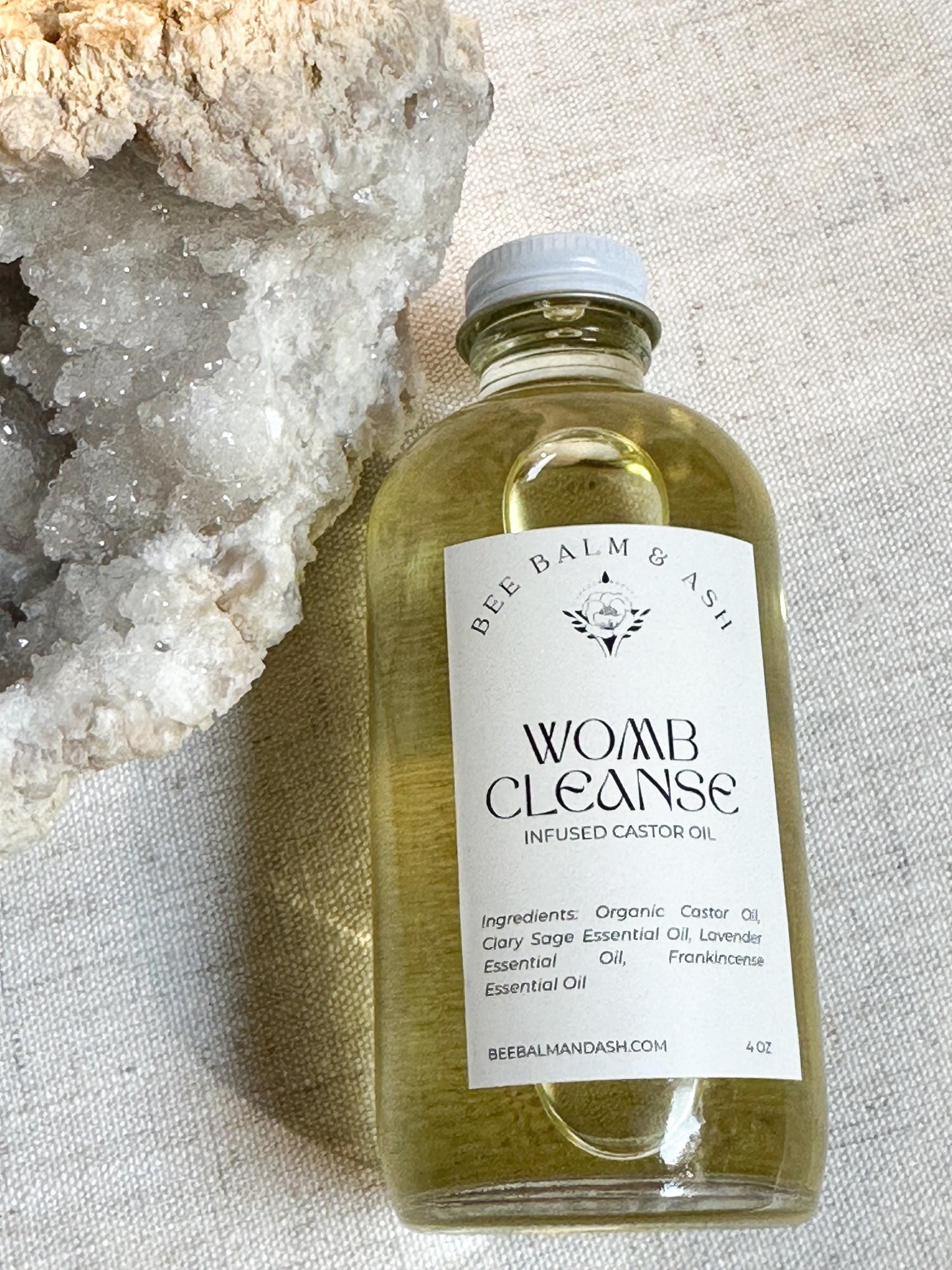 Womb Cleanse // Castor Oil Infused with Essential Oils for Reproductive System Detox Support, Circulation Boost | Organic