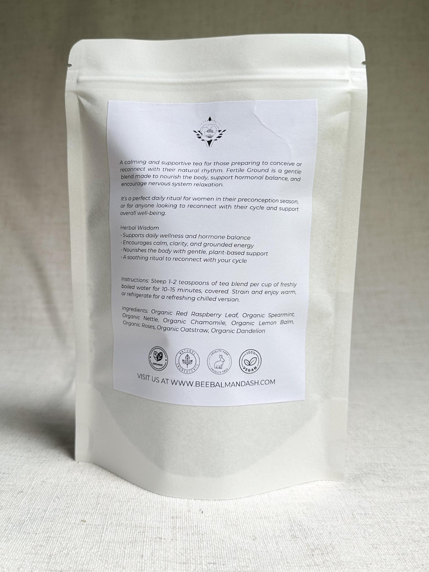 Fertile Ground // Organic Loose Leaf Tea for Womb Nourishment, Hormone Balance & Preconception Support, Herbal Fertility Tea, Caffeine Free