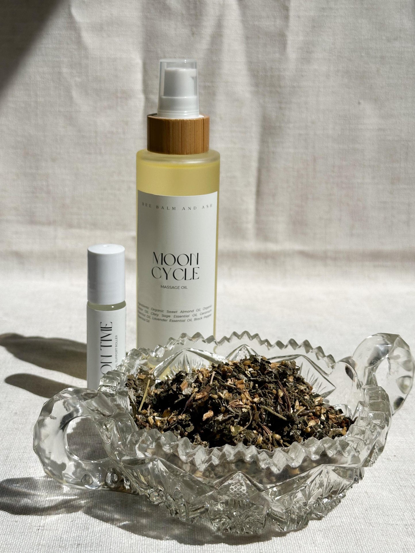 Moon Cycle Ritual Collection | Menstrual Self-Care Bundle with Yoni Steam, Massage Oil & Essential Oil Roller