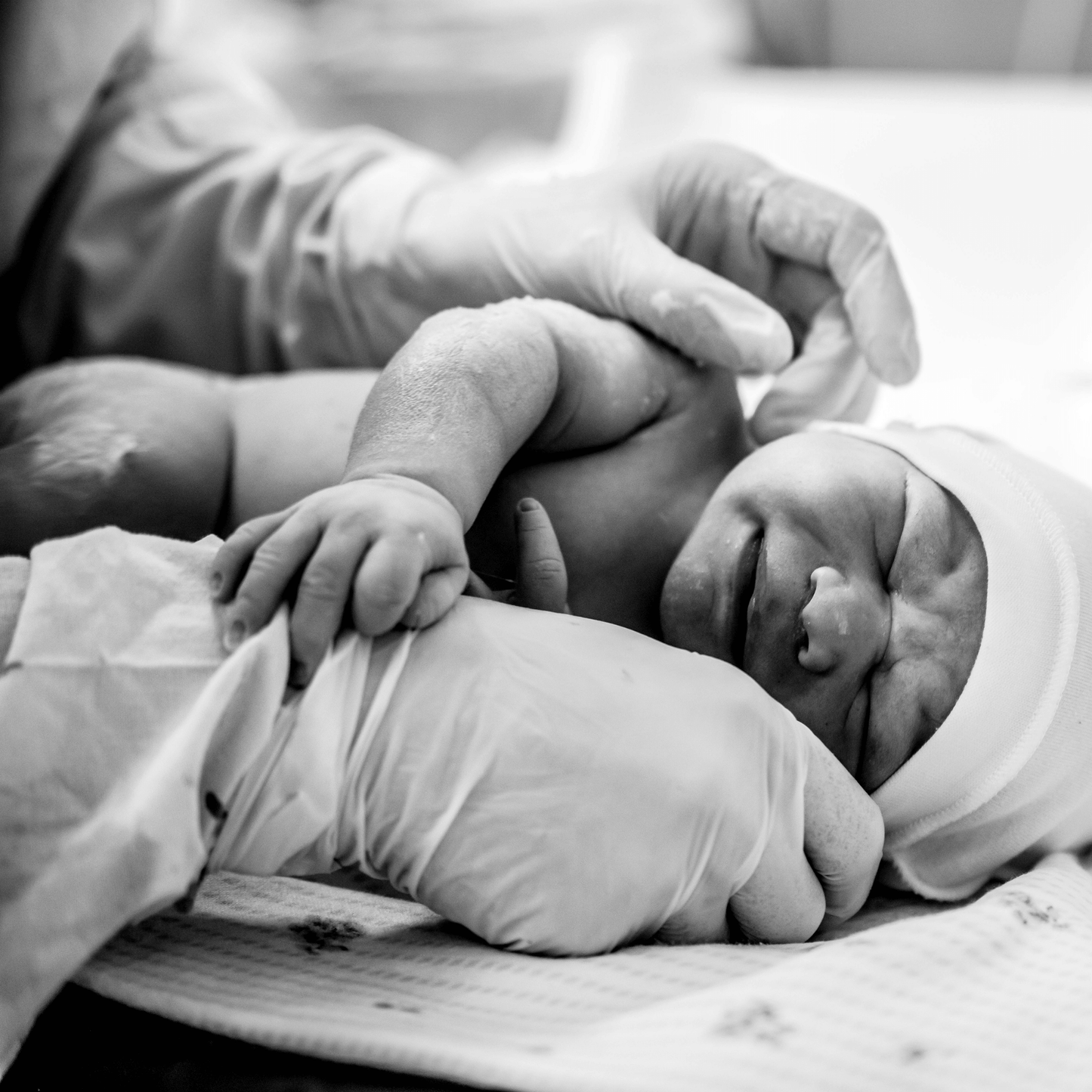 Newborn right after birth