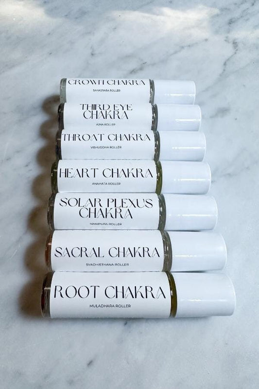 7 Chakra Essential Oil Rollers // Gemstone Infused, Chakra Balancing, Spiritual Awakening, Energy Centers Oil, Meditation, Healers Gift