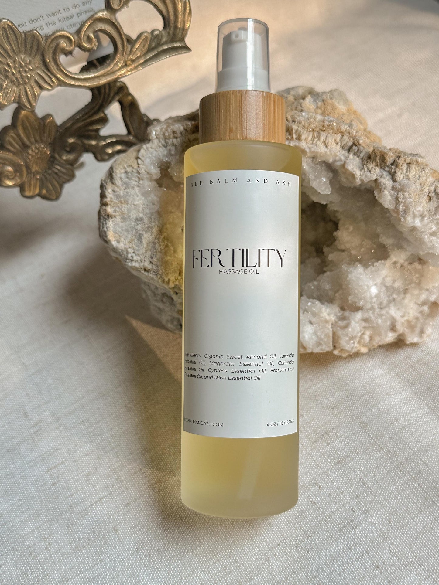 Fertility Massage Oil // Preconception Support, Womb Wellness, Divine Feminine Ritual with Instruction Card