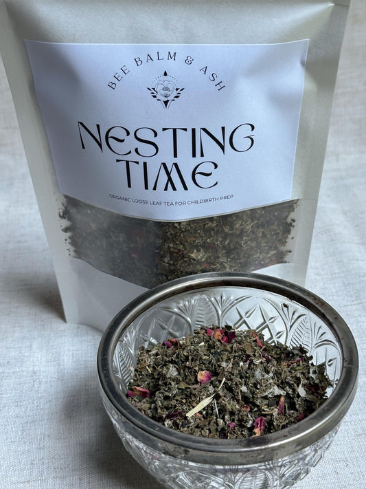 Nesting Time //  Organic Loose Leaf Tea for Labor Prep, Caffeine-Free Herbal Pregnancy Tea for Natural Childbirth Support
