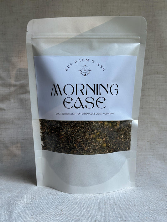 Morning Ease // Organic Loose Leaf Tea for Pregnancy Nausea, Caffeine-Free Herbal Support for Morning Sickness and Digestive Calm