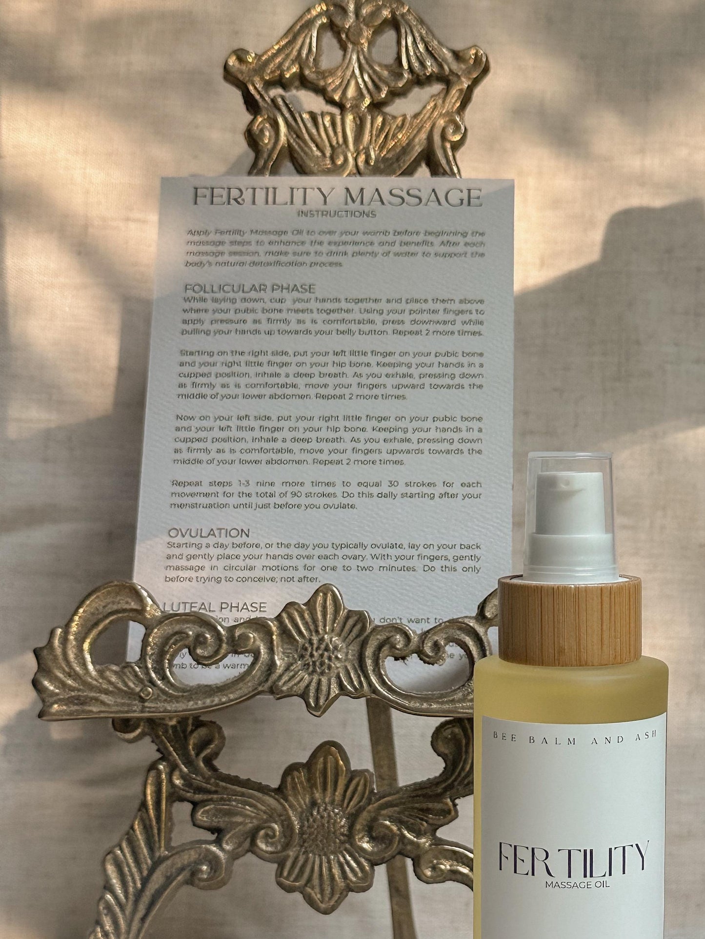 Fertility Massage Oil // Preconception Support, Womb Wellness, Divine Feminine Ritual with Instruction Card