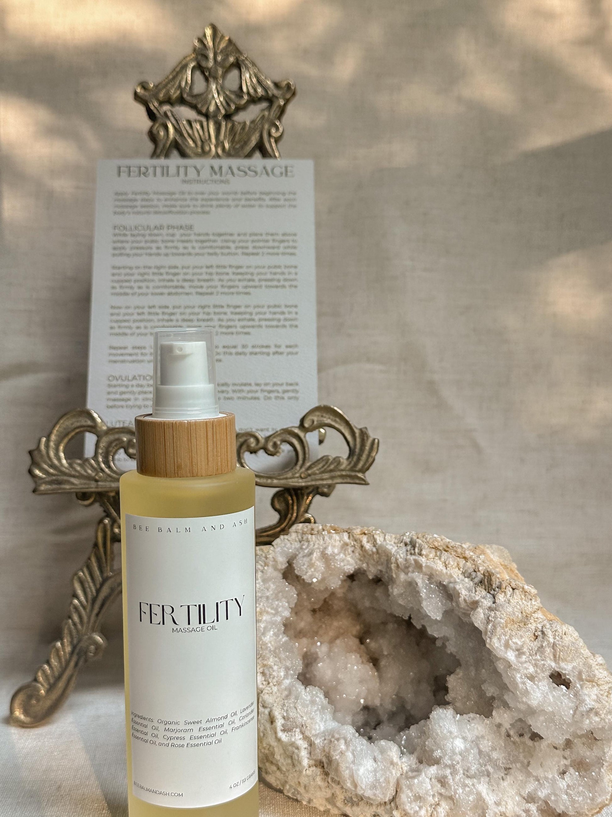 Fertility Massage Oil // Preconception Support, Womb Wellness, Divine Feminine Ritual with Instruction Card