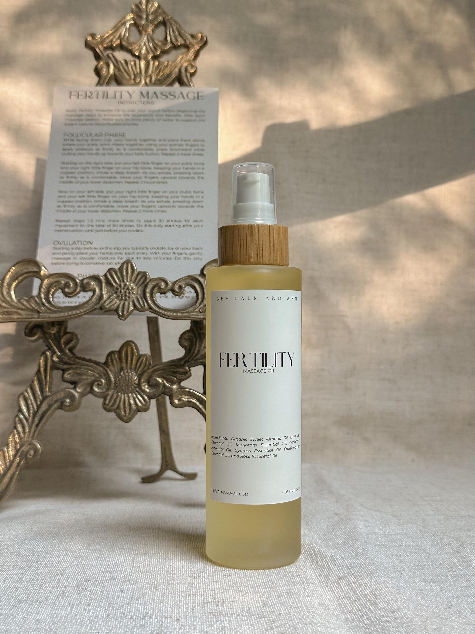 Fertility Massage Oil // Preconception Support, Womb Wellness, Divine Feminine Ritual with Instruction Card