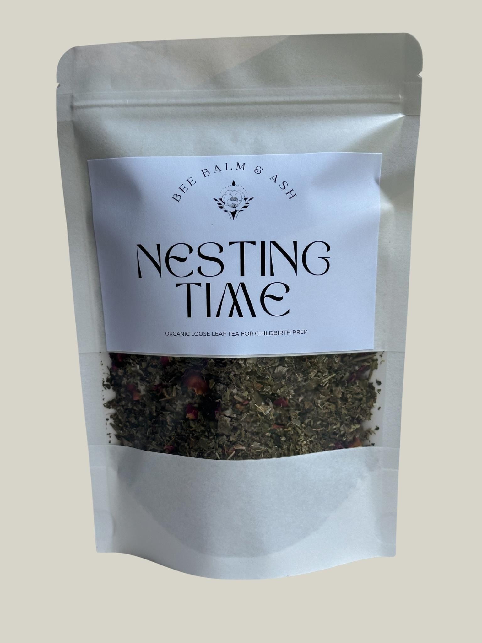 Nesting Time //  Organic Loose Leaf Tea for Labor Prep, Caffeine-Free Herbal Pregnancy Tea for Natural Childbirth Support