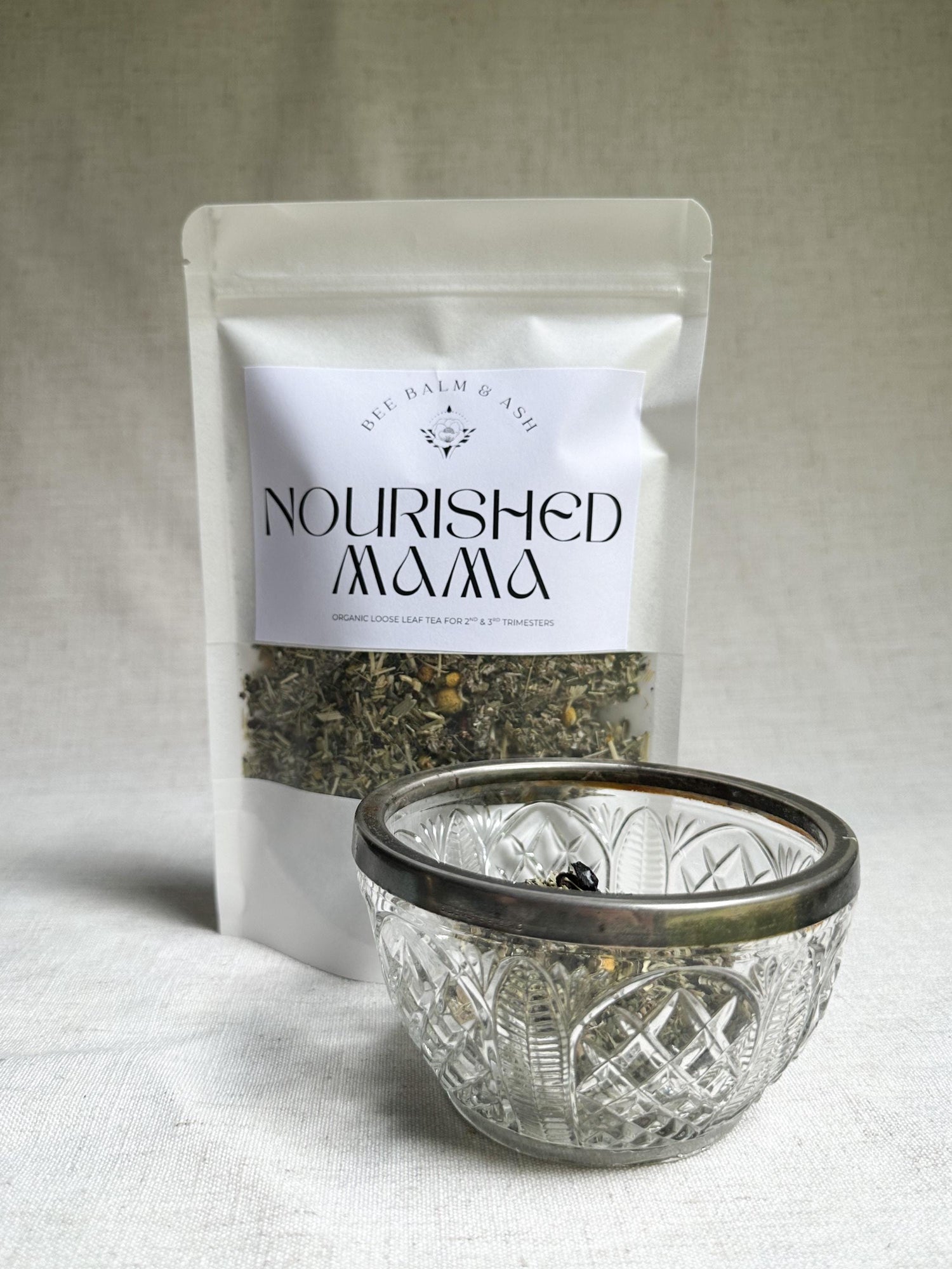 Nourished Mama // NORA Pregnancy Organic Loose Leaf Herbal Tea Blend for 2nd & 3rd Trimester, Caffeine-Free, Supports Energy, Replenishment