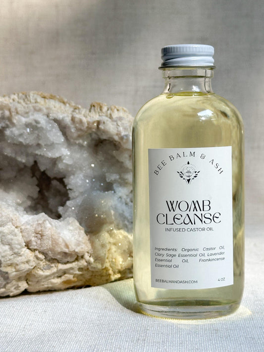 Womb Cleanse // Castor Oil Infused with Essential Oils for Reproductive System Detox Support, Circulation Boost | Organic
