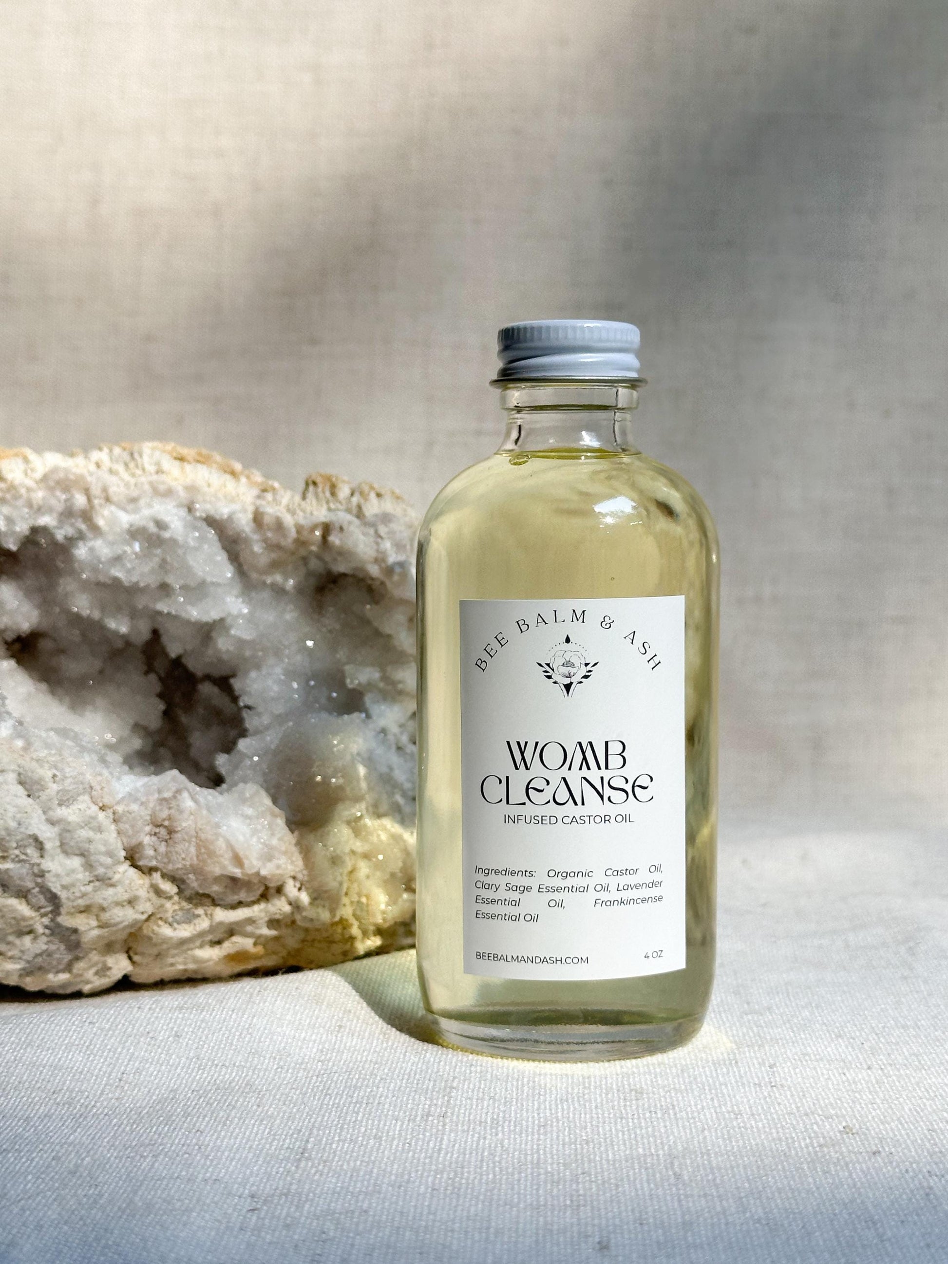 Womb Cleanse // Castor Oil Infused with Essential Oils for Reproductive System Detox Support, Circulation Boost | Organic