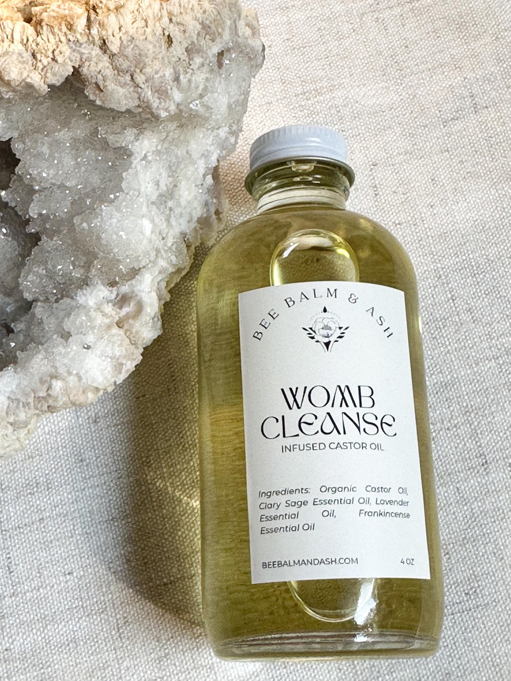 Womb Cleanse // Castor Oil Infused with Essential Oils for Reproductive System Detox Support, Circulation Boost | Organic