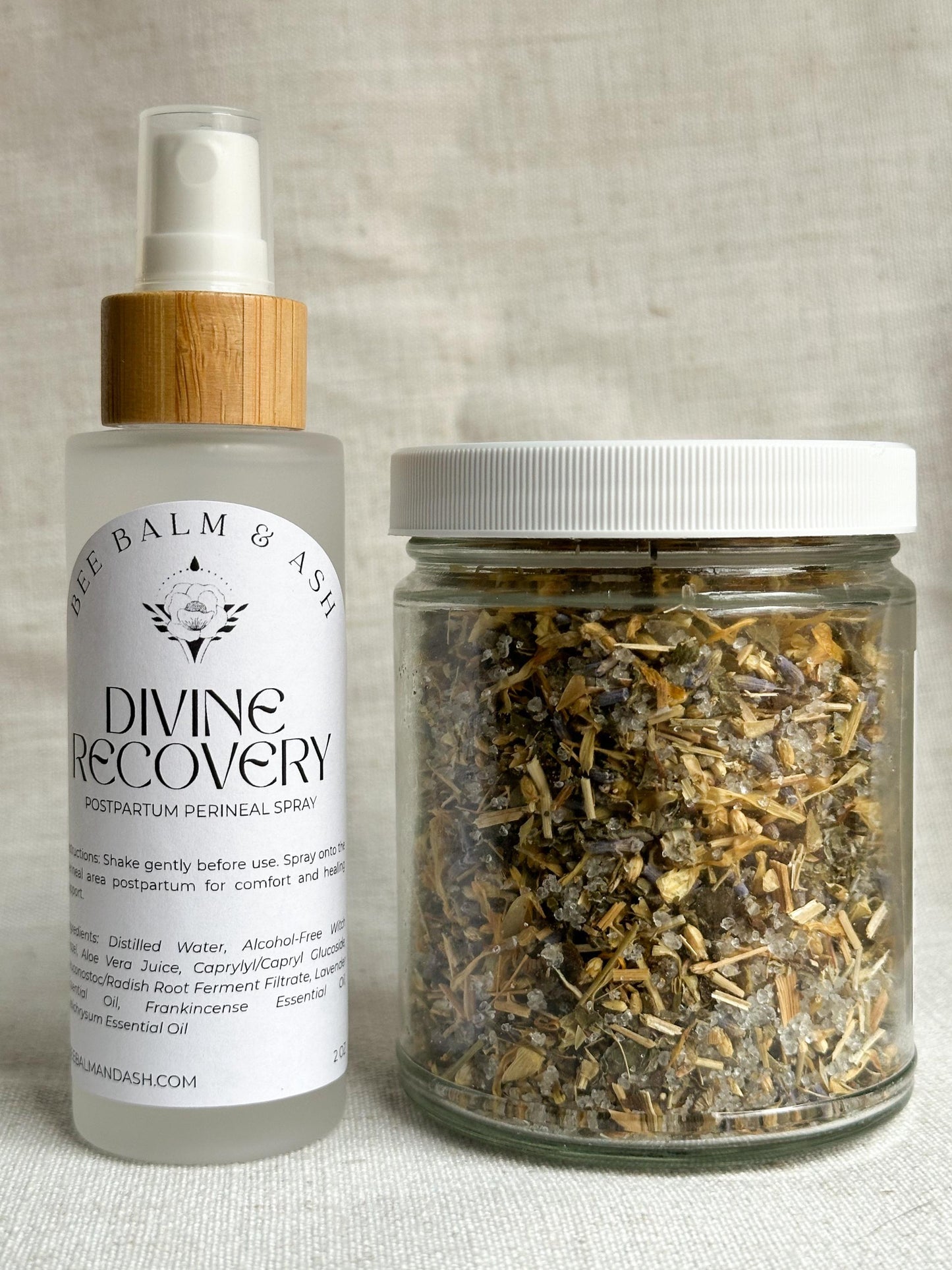 Postpartum Recovery Set: Herbal Sitz Bath & Perineal Spray