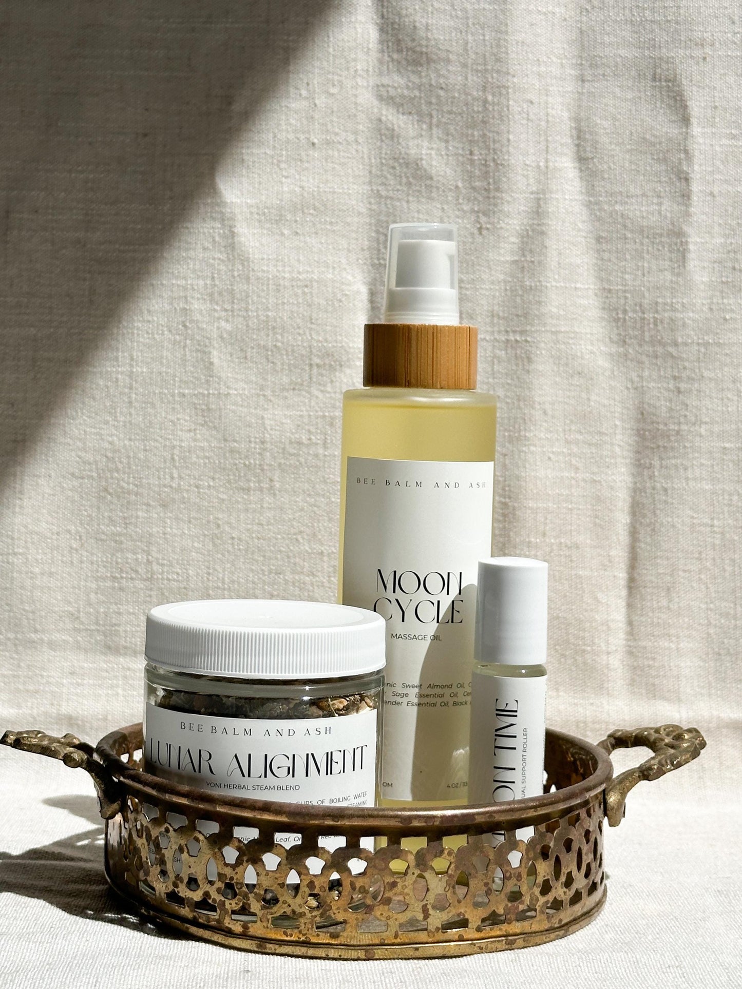 Moon Cycle Ritual Collection | Menstrual Self-Care Bundle with Yoni Steam, Massage Oil & Essential Oil Roller