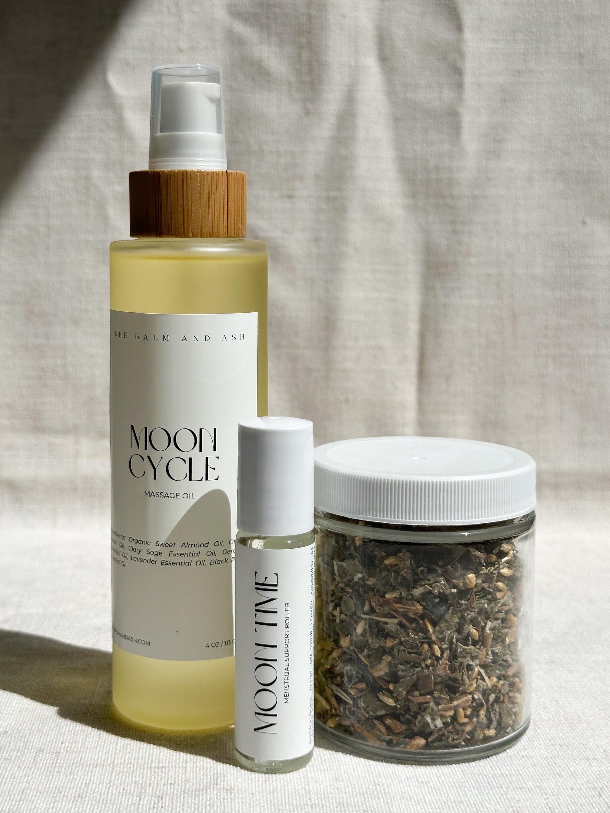 Moon Cycle Ritual Collection | Menstrual Self-Care Bundle with Yoni Steam, Massage Oil & Essential Oil Roller