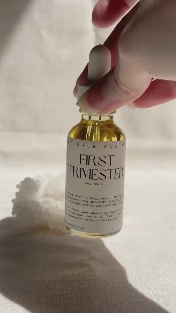 First Trimester Anointing Oil | Organic Pregnancy Massage Oil | Womb Supporting and Nervous System Grounding | Daily Ritual | 2 oz Dropper