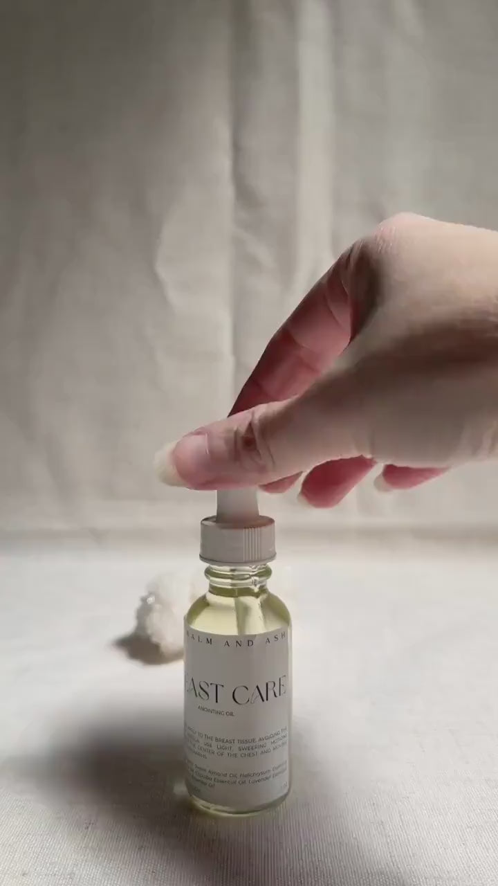 Postpartum Breast Massage Oil | Breast Comfort & Tissue Support | Nursing Self-Care | Organic Botanical  Essential Oil Blend | 2 oz Dropper