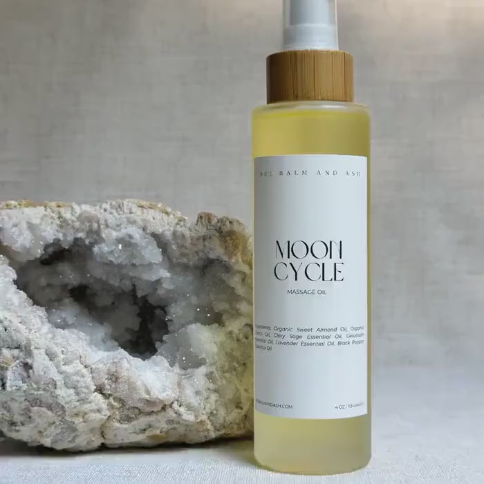 Moon Cycle // Massage Oil for Menstrual Cramp, Female Hormone Support, Womb Health, Holistic Wellness with Essential Oils
