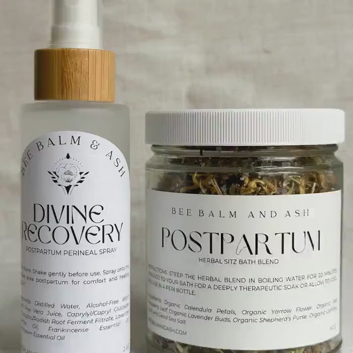 Postpartum Recovery Set: Herbal Sitz Bath & Perineal Spray